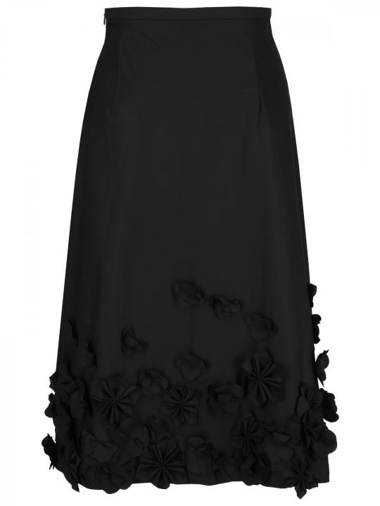 Meimeij - Midirock mit Blumen-Applikation