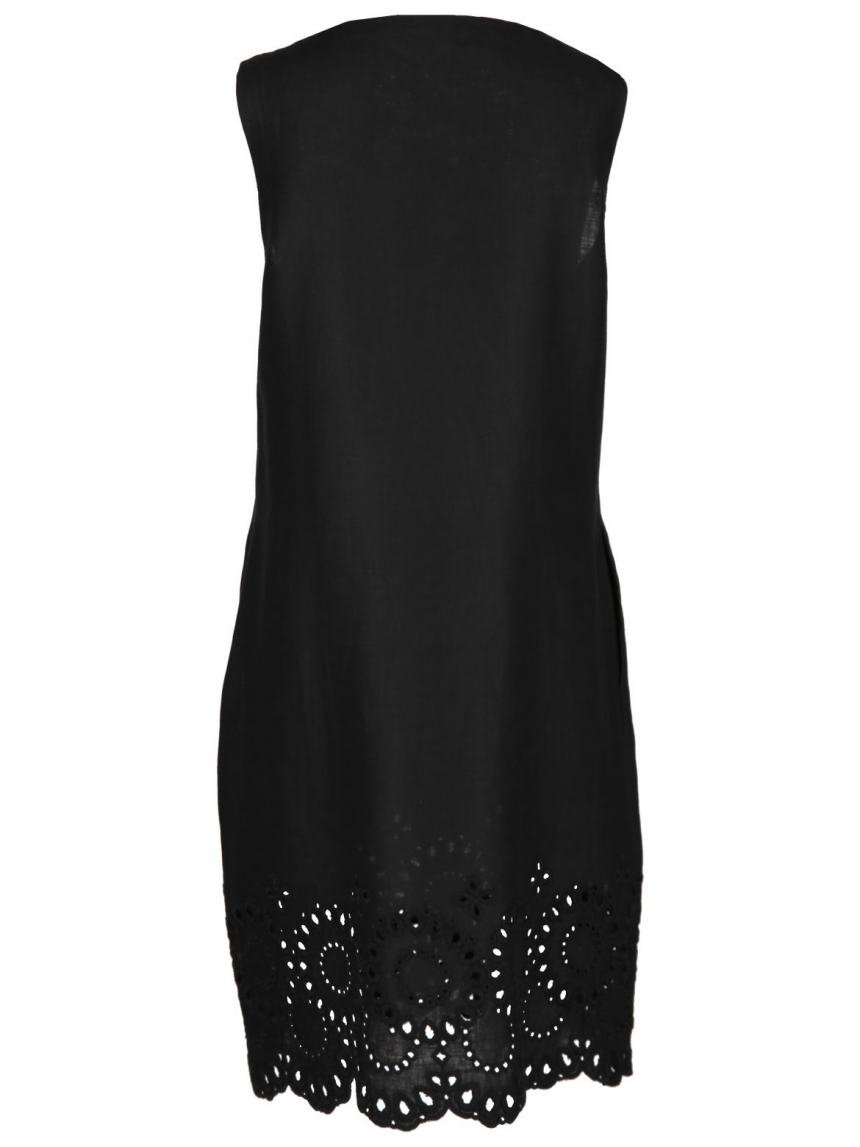 Rena Marx - Leinenkleid mit Broderie Anglaise