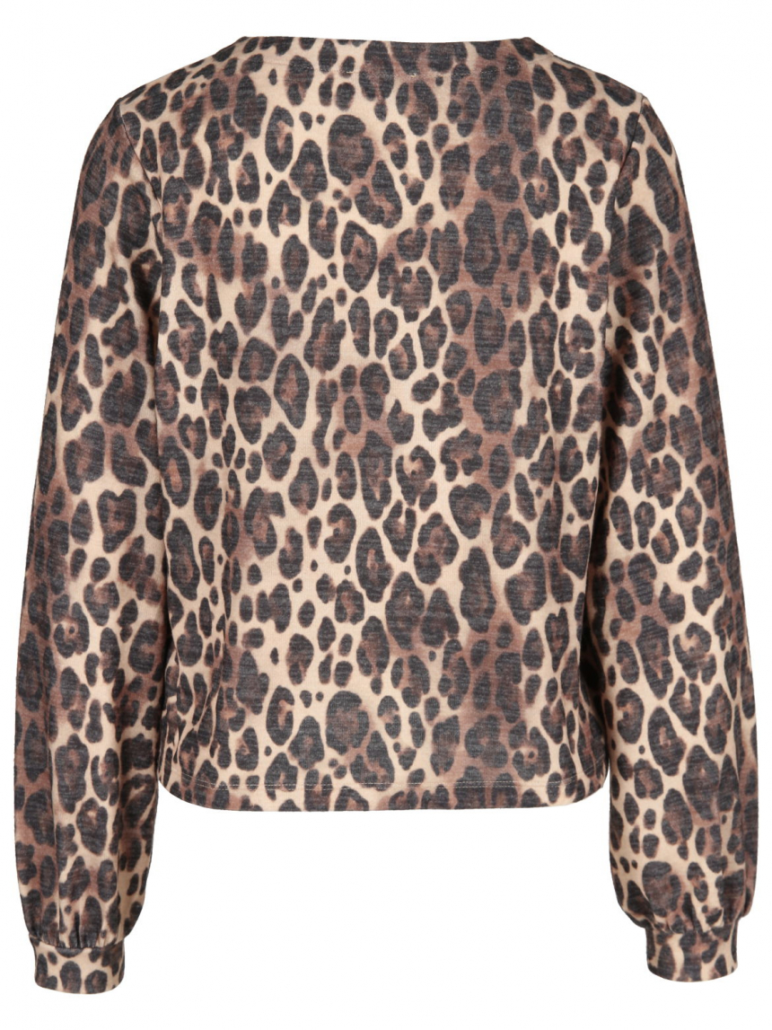 Monari - Sweat-Cardigan mit Leoprint