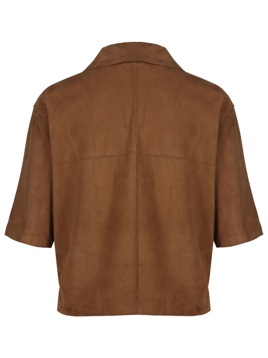 Milestone - Kurzarmbluse aus Veloursleder