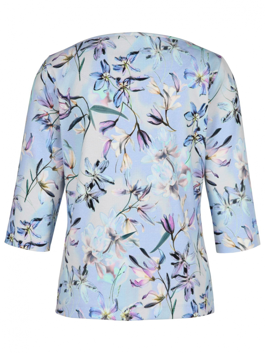 Marc Cain - Rippshirt mit floralem Print