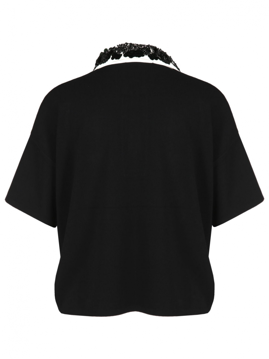 Icona - Strickshirt mit Paillettenkragen