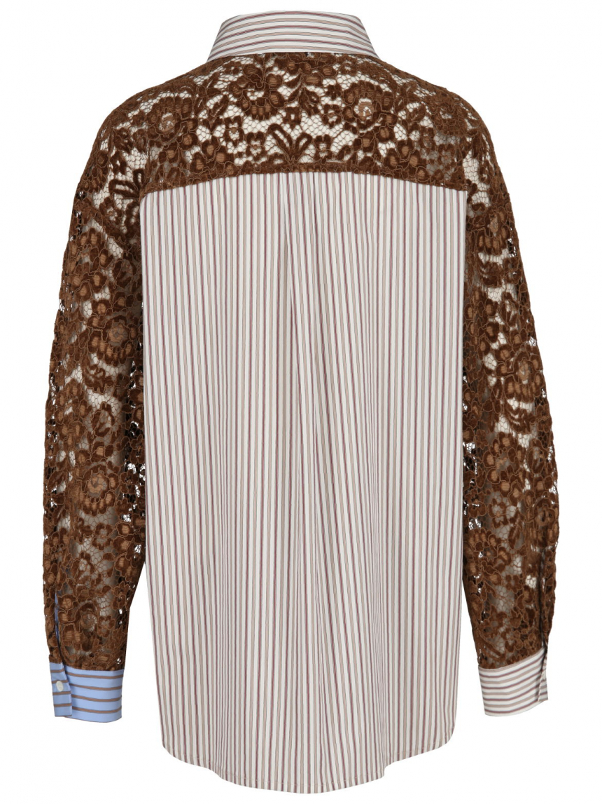 Shirtaporter - Hemdbluse mit Materialmix