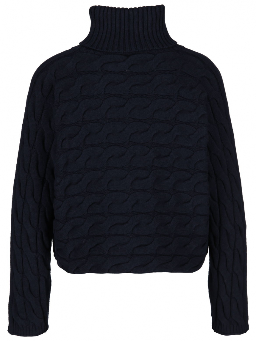Oui - Strickpullover mit Zopfmuster