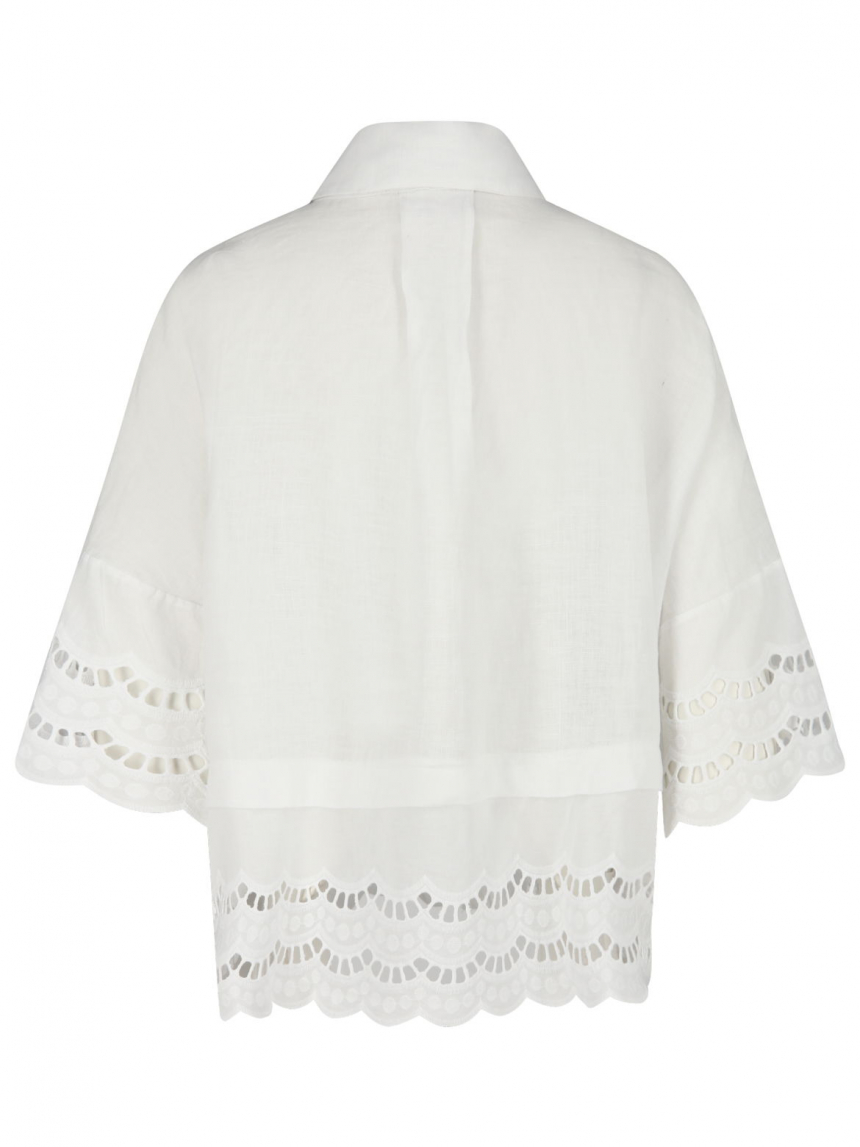 Nevada Love - Leinenbluse mit Broderie Anglaise