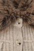 Oui - Strickjacke mit Fake Fur-Kragen