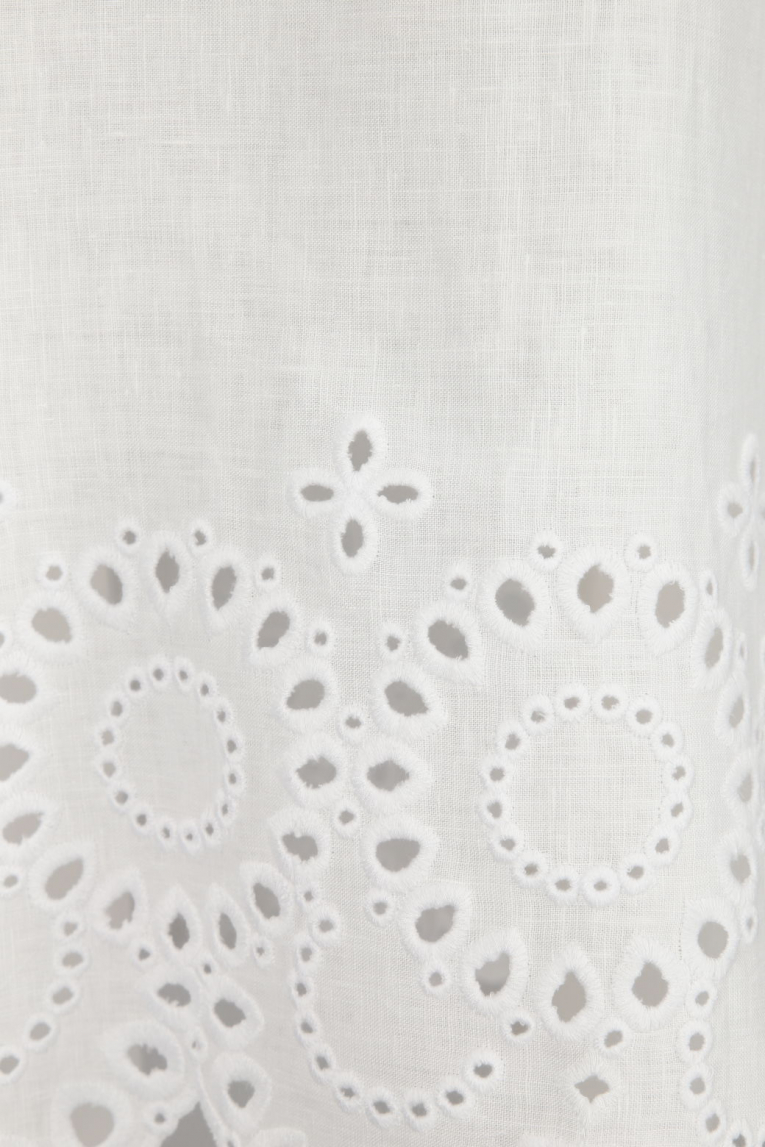 Rena Marx - Leinenkleid mit Broderie Anglaise