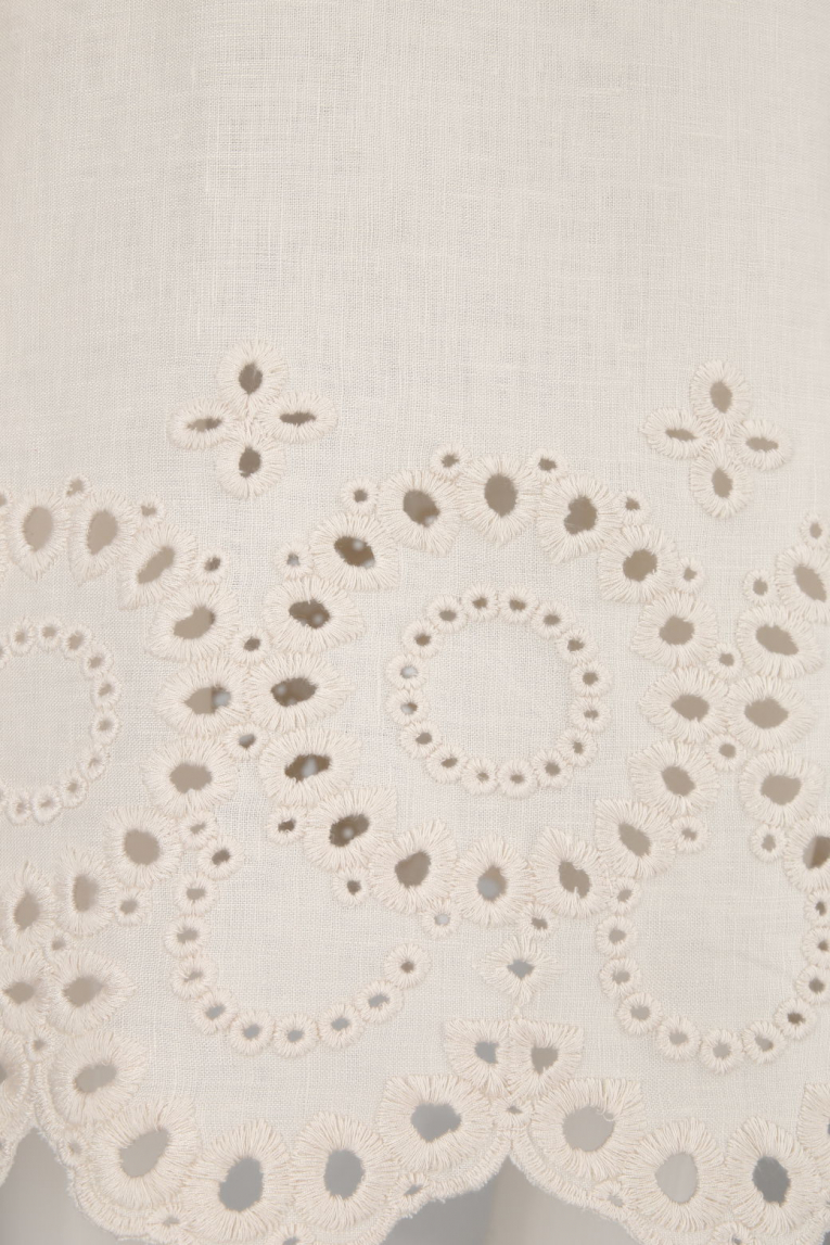 Rena Marx - Leinenkleid mit Broderie Anglaise