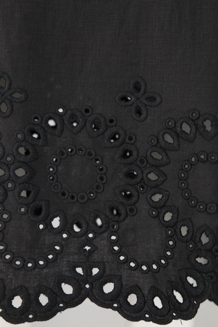 Rena Marx - Leinenkleid mit Broderie Anglaise