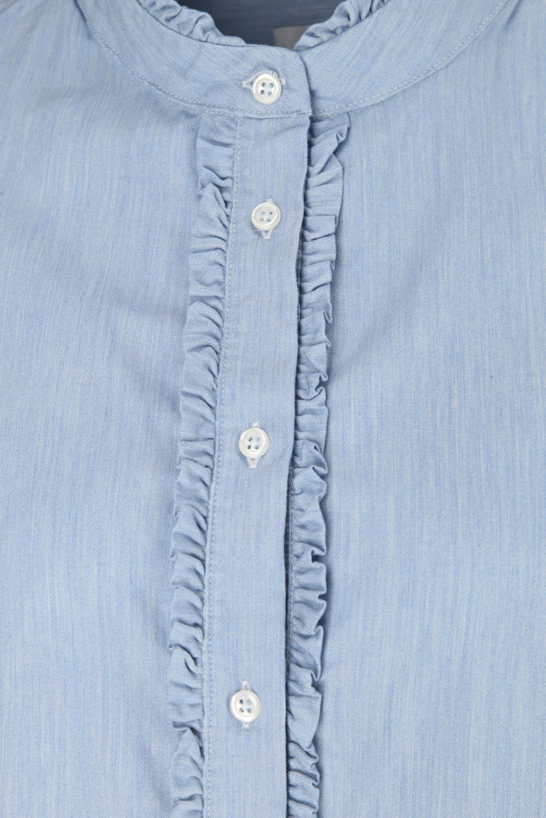Rossana Diva - Stehkragenbluse mit Rüschendetail
