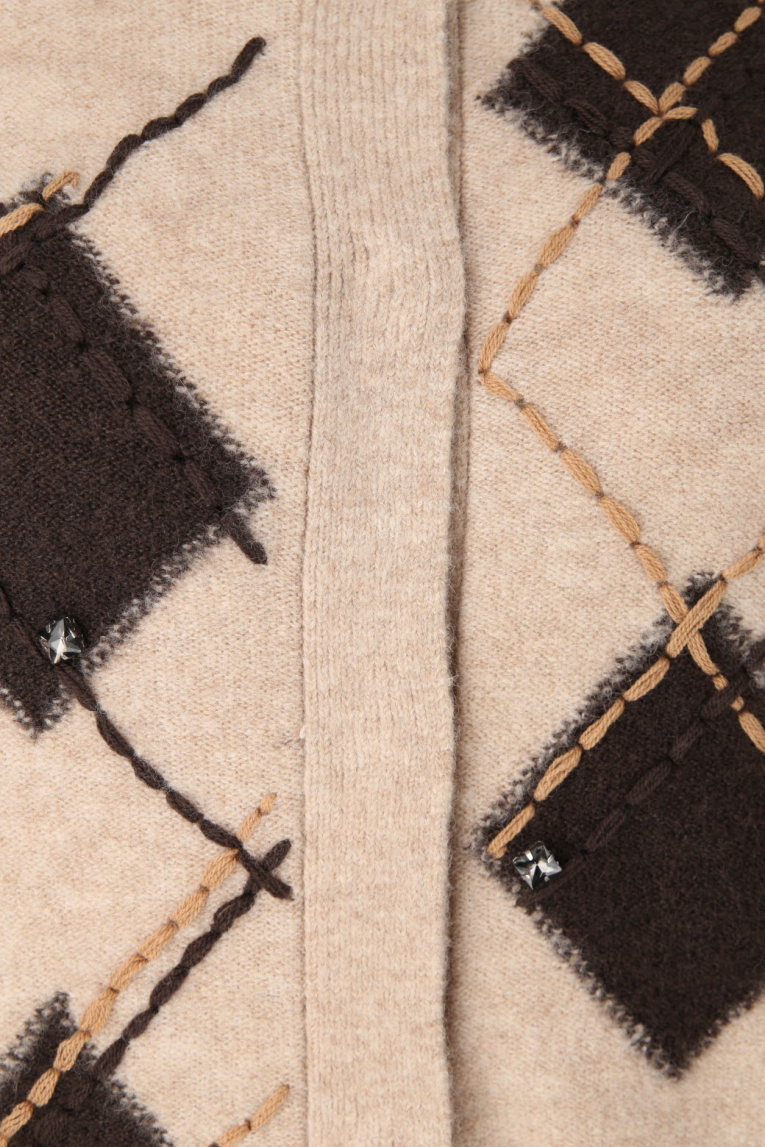 Monari - Strickjacke mit Argyle-Muster
