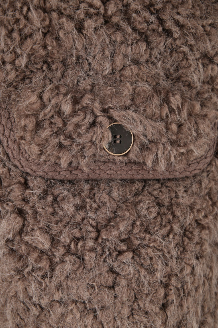 White Label - Kastenjacke aus Webpelz