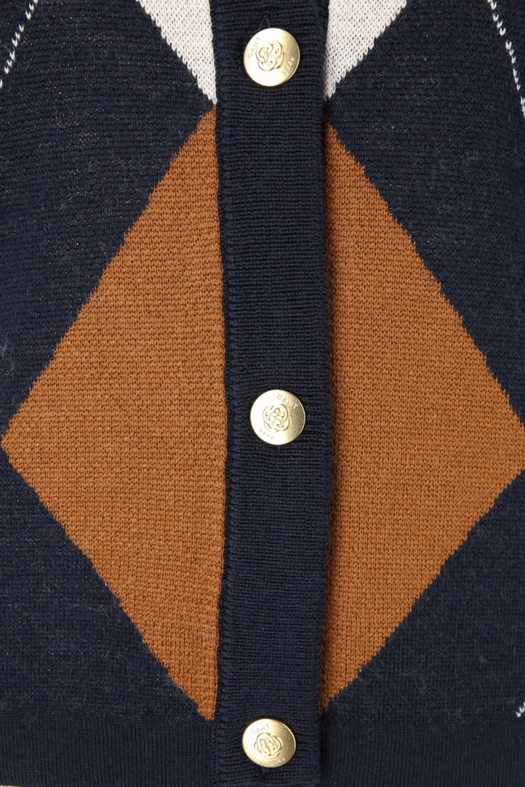Gant - Cardigan mit Argyle-Muster