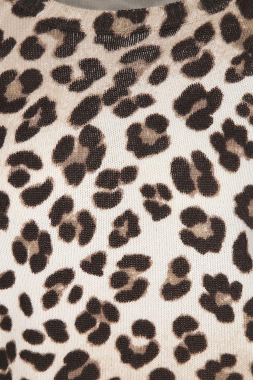 Monari - Strickpullover mit Leo-Print