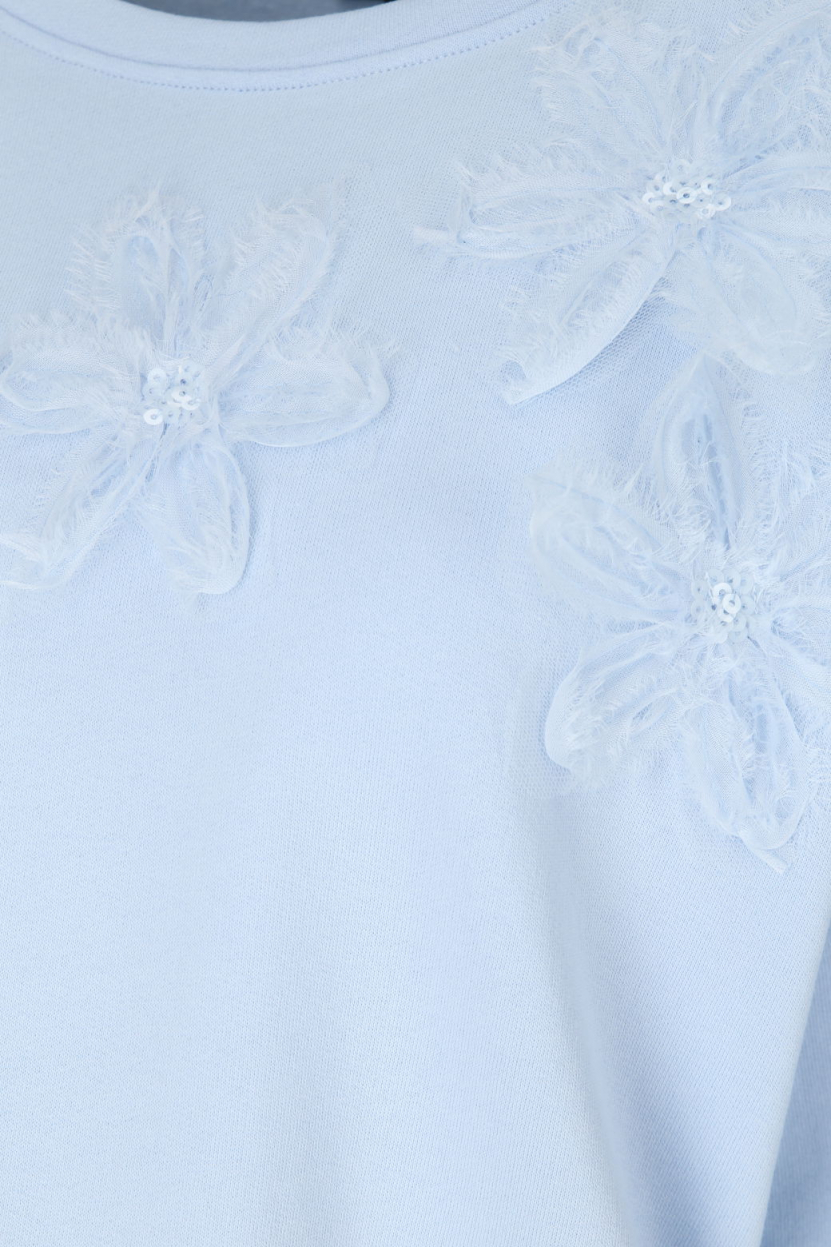 Monari - Sweatshirt mit Blumenapplikation