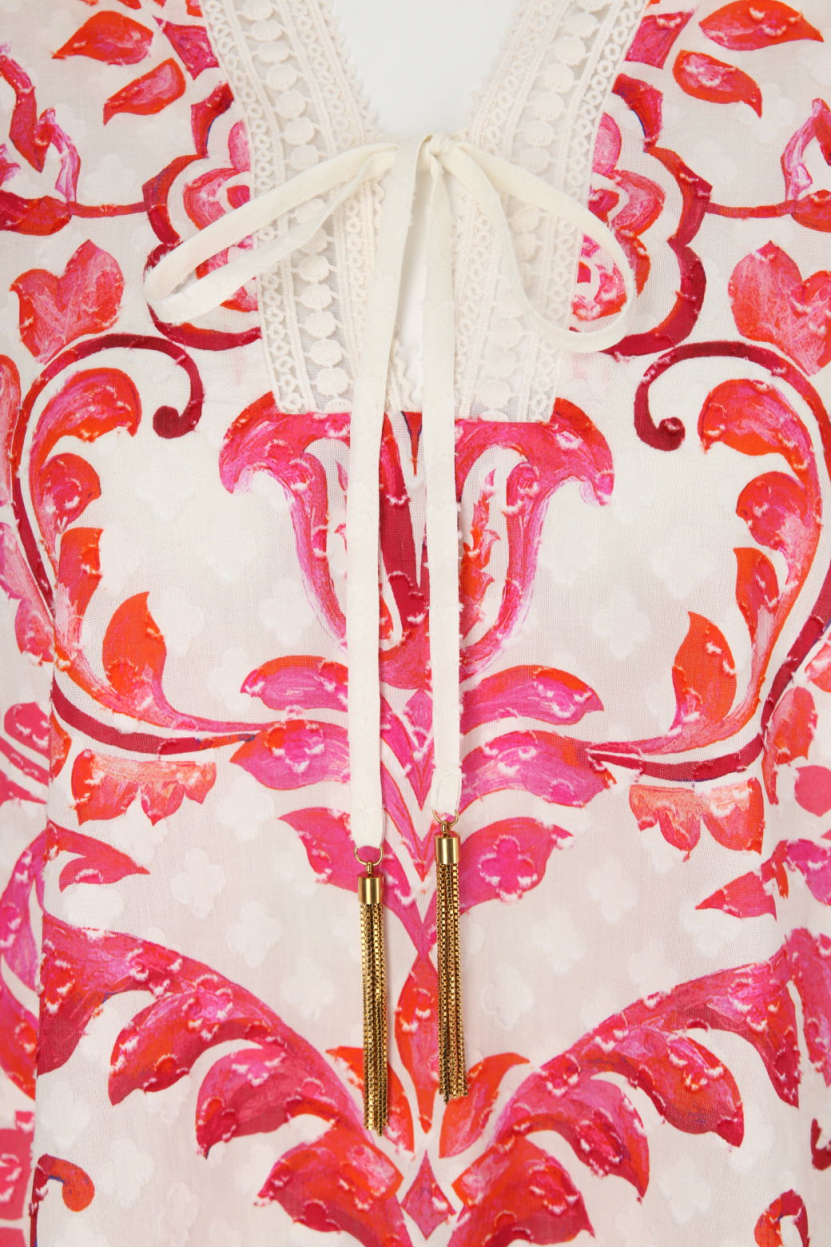 Grace - Tunikabluse mit Spitzenborten