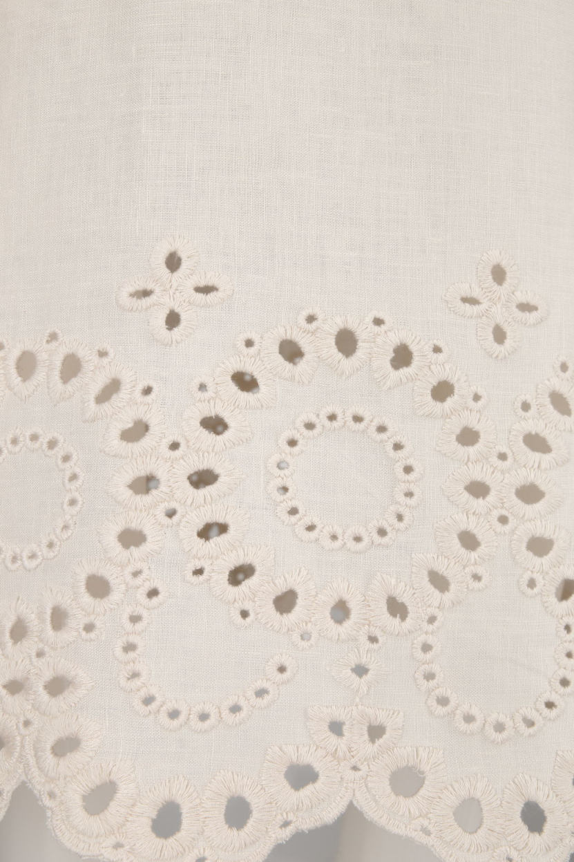 Rena Marx - Leinenkleid mit Broderie Anglaise