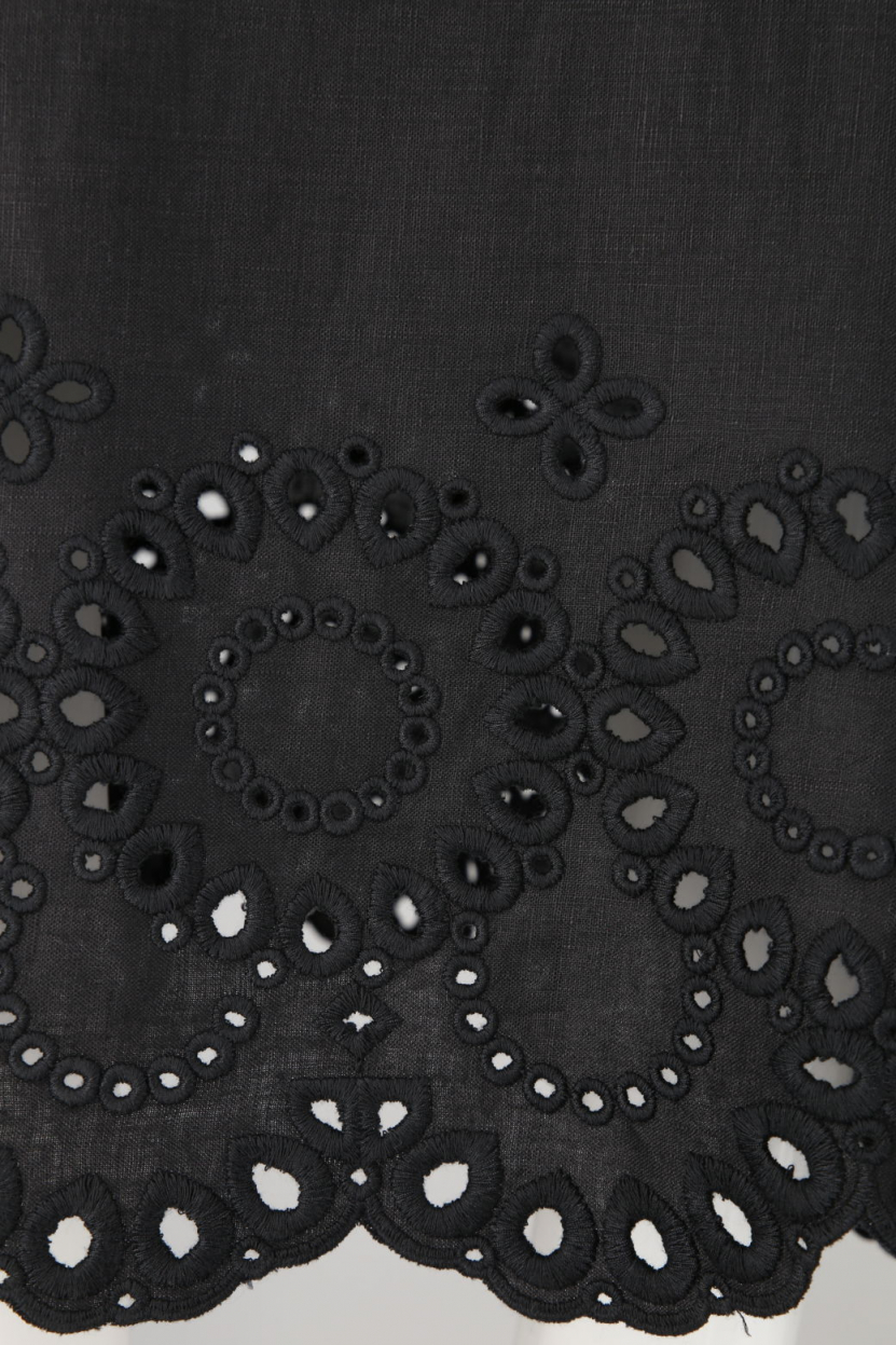 Rena Marx - Leinenkleid mit Broderie Anglaise