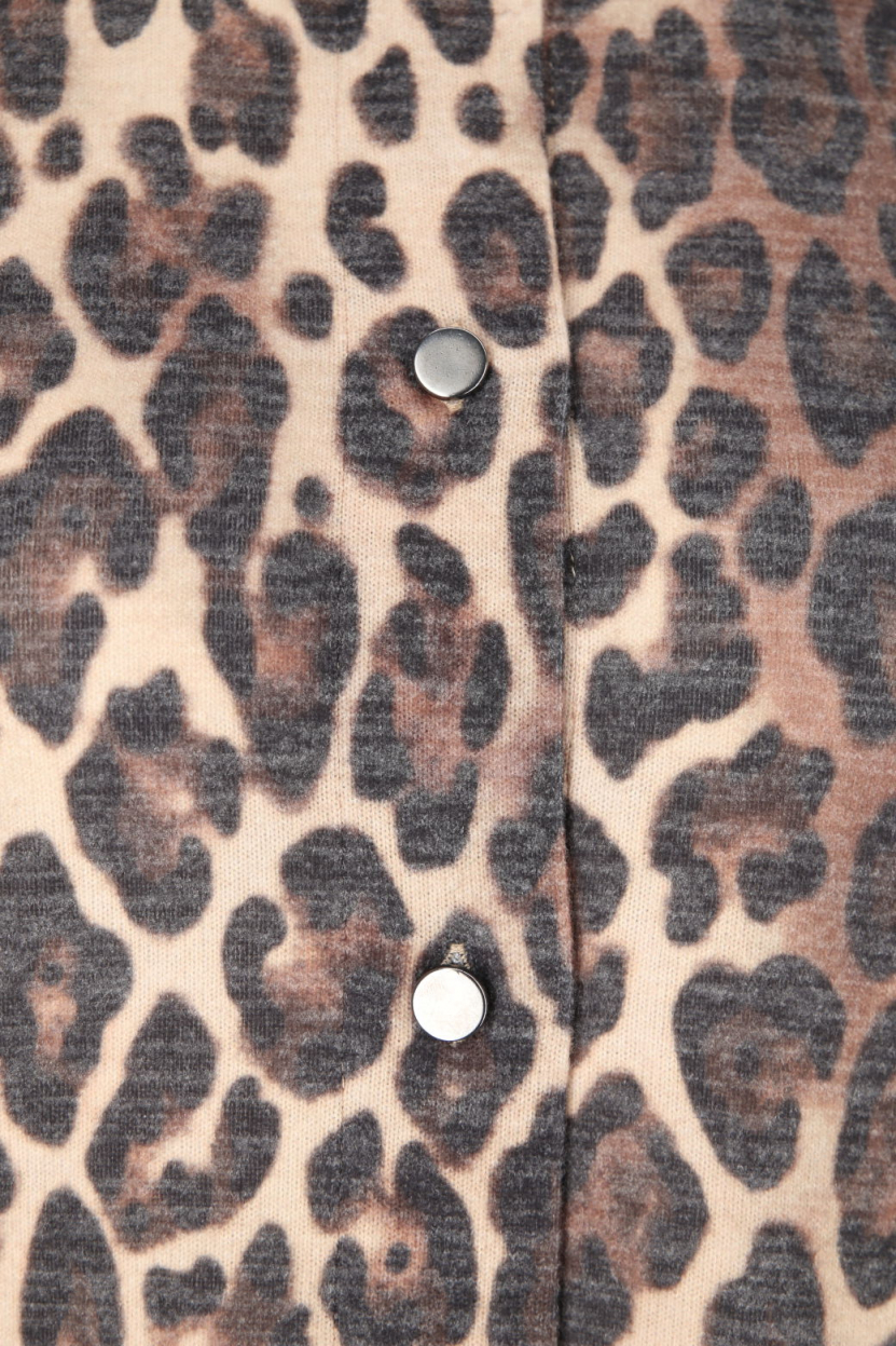 Monari - Sweat-Cardigan mit Leoprint