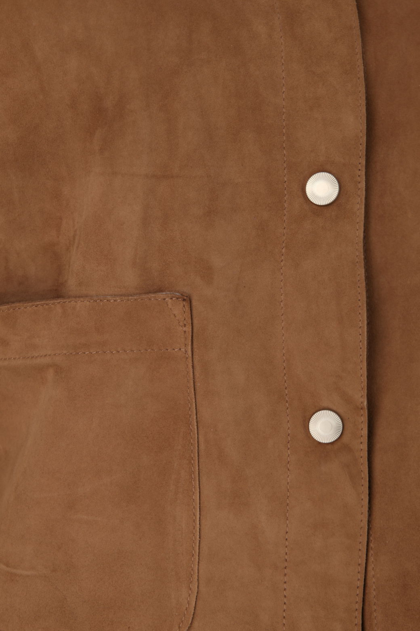 Milestone - Kurzarmbluse aus Veloursleder