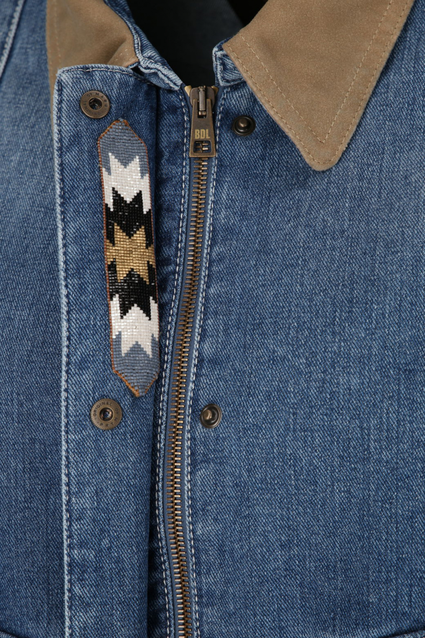 Bazar Deluxe - Jeansjacke mit Kontrastkragen