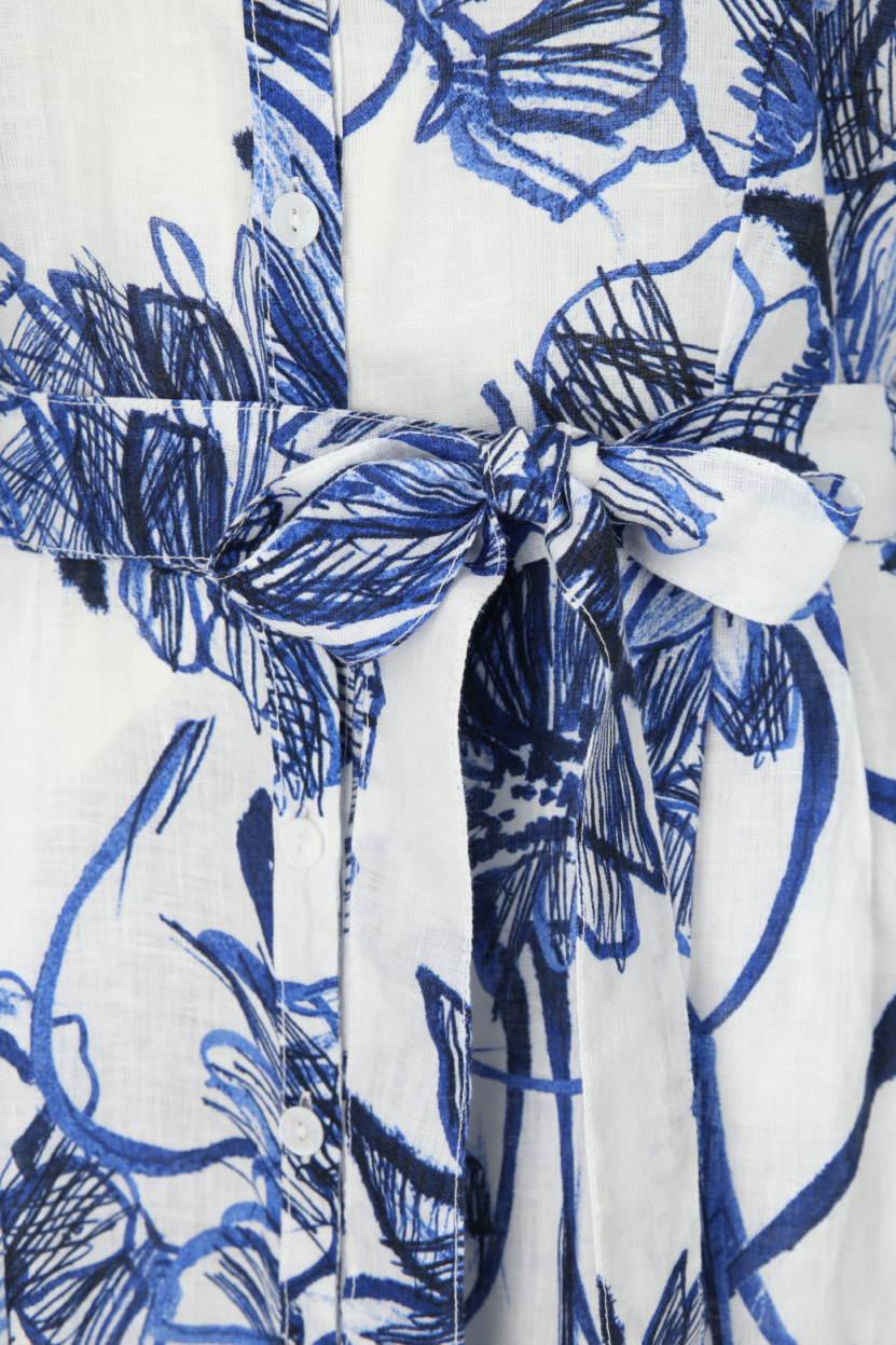 120% Lino - Leinenkleid mit Print