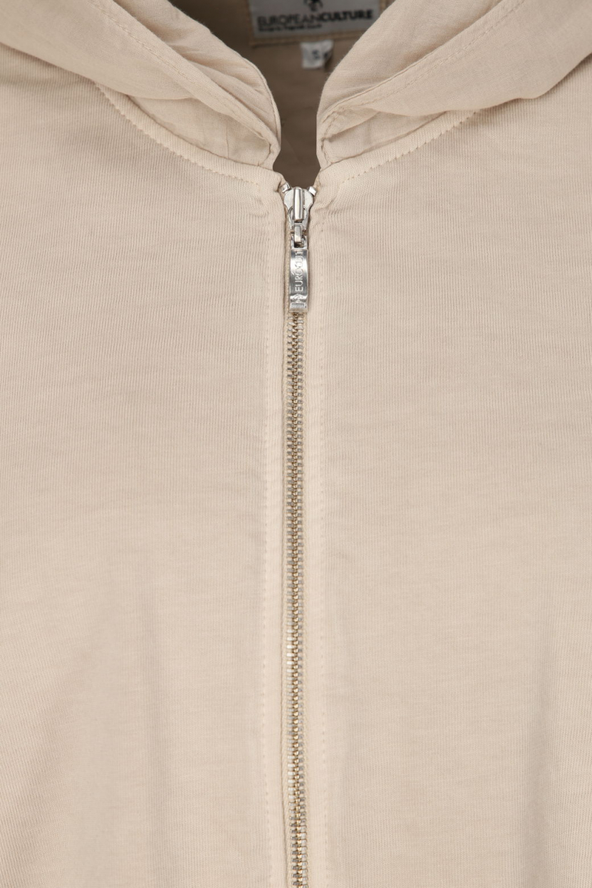 European Culture - Sweatjacke mit Materialmix