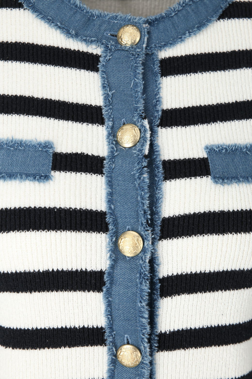 Hearts&amp;More - Cardigan mit Denim-Besatz