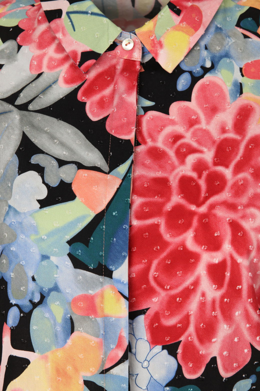 Rena Marx - Hemdbluse mit Blumenprint