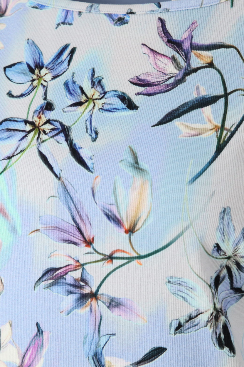 Marc Cain - Rippshirt mit floralem Print