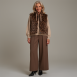 Monari - Fakr Fur-Weste mit Leoprint