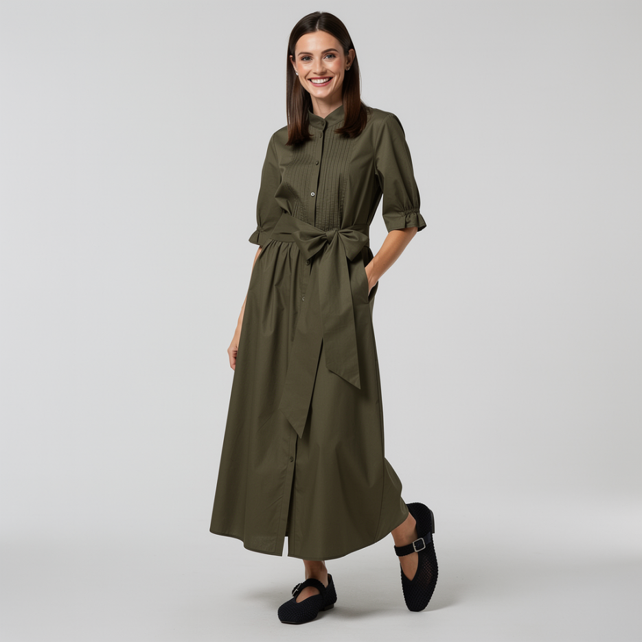 Luisa Cerano - Hemdblusenkleid mit Biesen