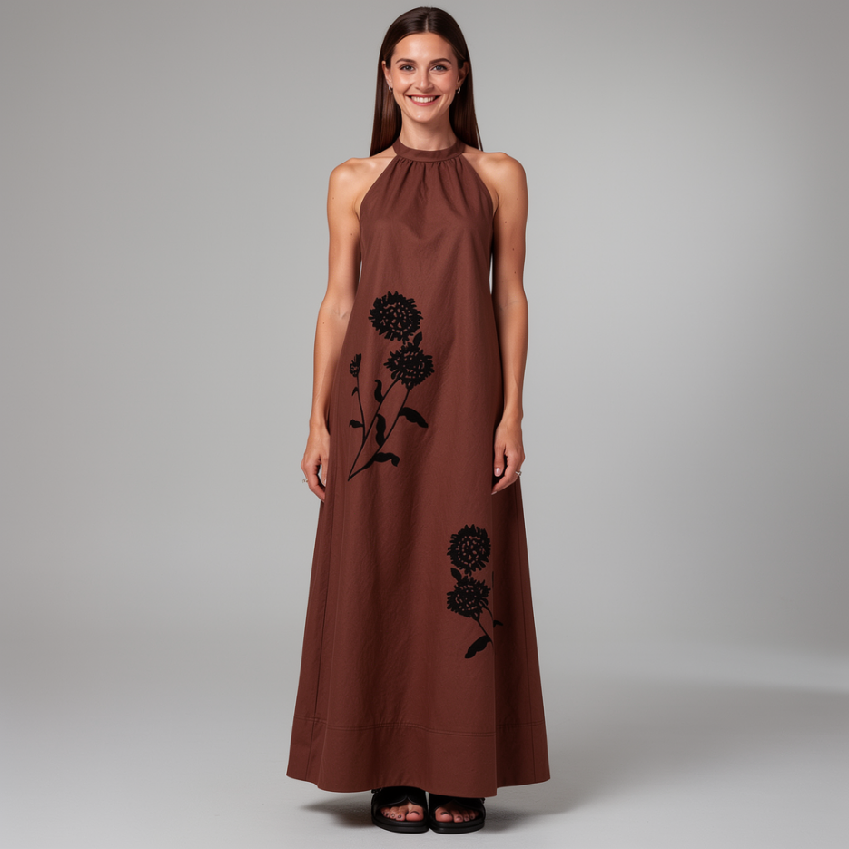 Icona - Neckholder-Kleid aus Leinen