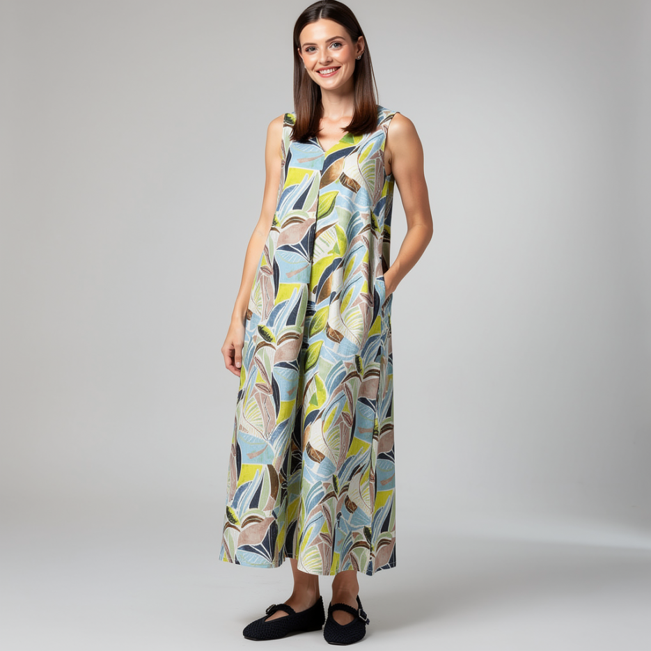 Chelsea Rose - Leinenkleid mit Print