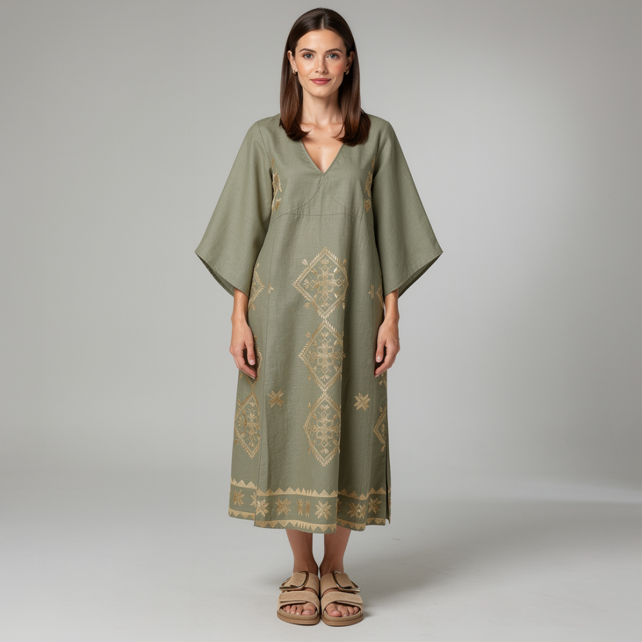 Greek Archaic Kori - Tunikakleid mit Stickerei