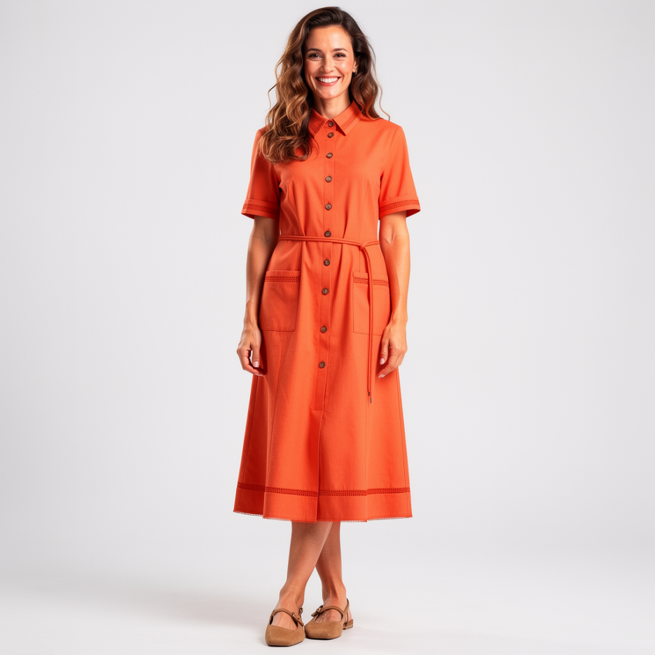 Marc Cain - Hemdblusenkleid mit Spitzenborten