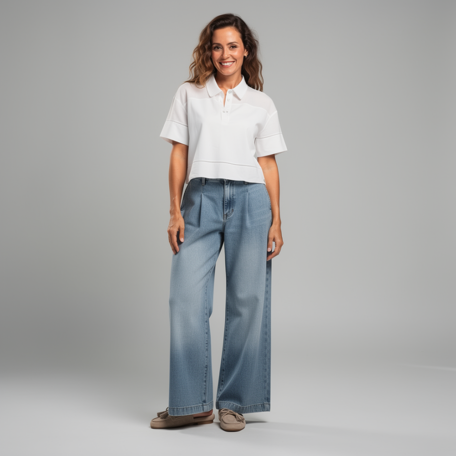 Marc Cain Sport - Schlupfbluse mit Materialmix