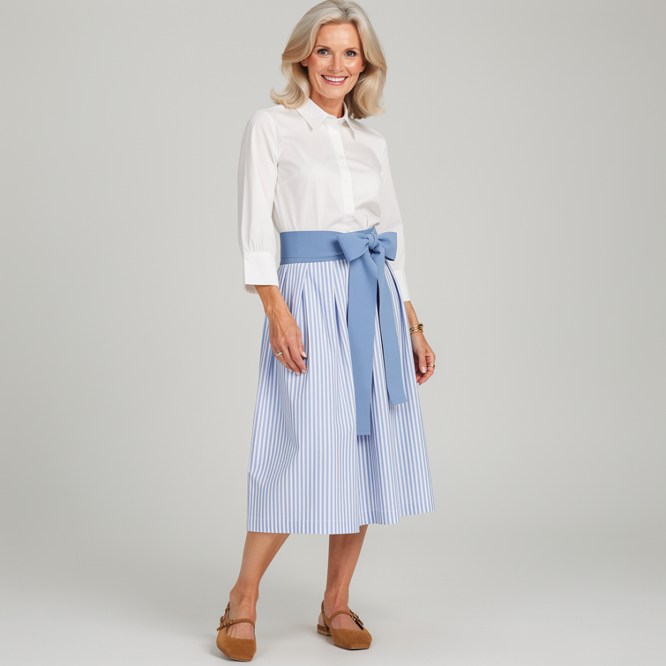 La Camicia - Hemdblusenkleid mit Bindegürtel