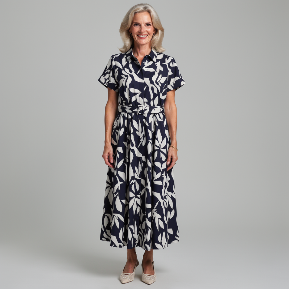 Rena Marx - Hemdblusenkleid mit Print