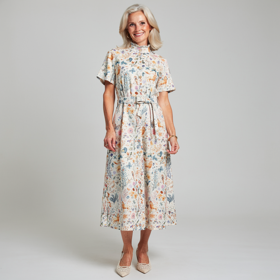 Rena Marx - Hemdblusenkleid mit Taillengürtel