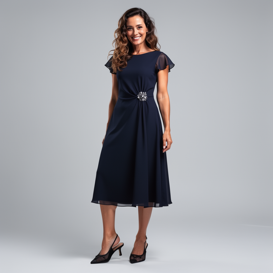 S.Milton - Cocktailkleid mit Strassapplikation