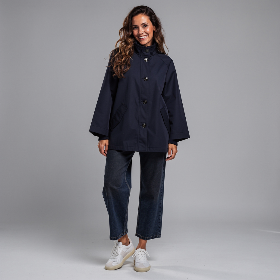 Comma - Kurzmantel mit Rippstrickbündchen