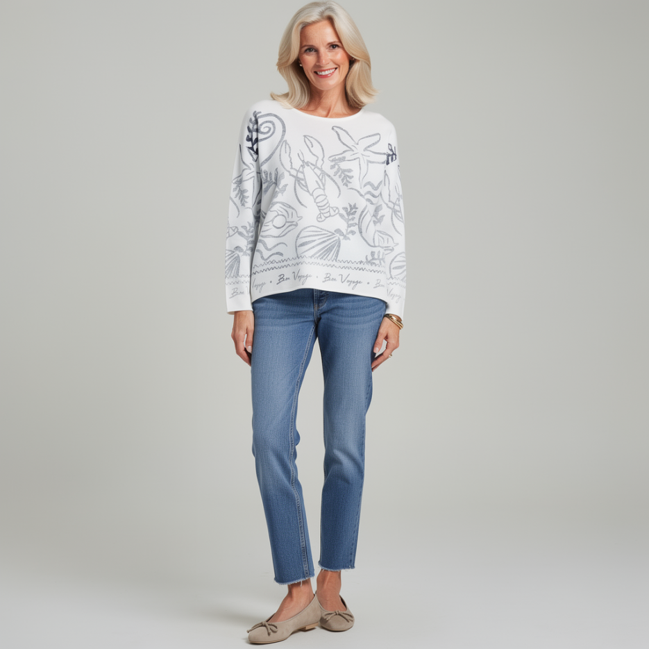 Chelsea Rose - Pullover mit Inside-out-Print
