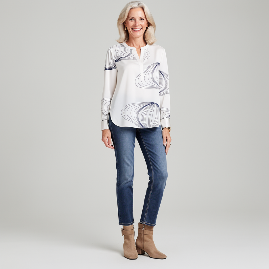 Rena Marx - Seidenbluse mit Print