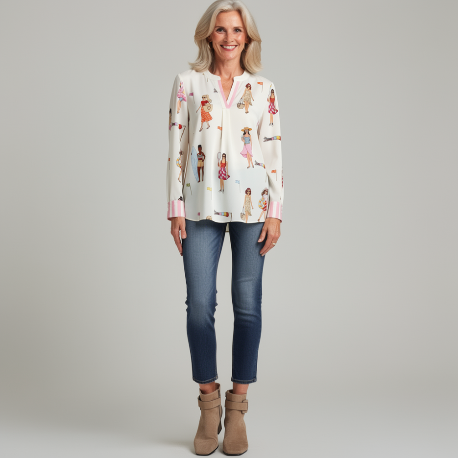 Rena Marx - Seidenbluse mit Print