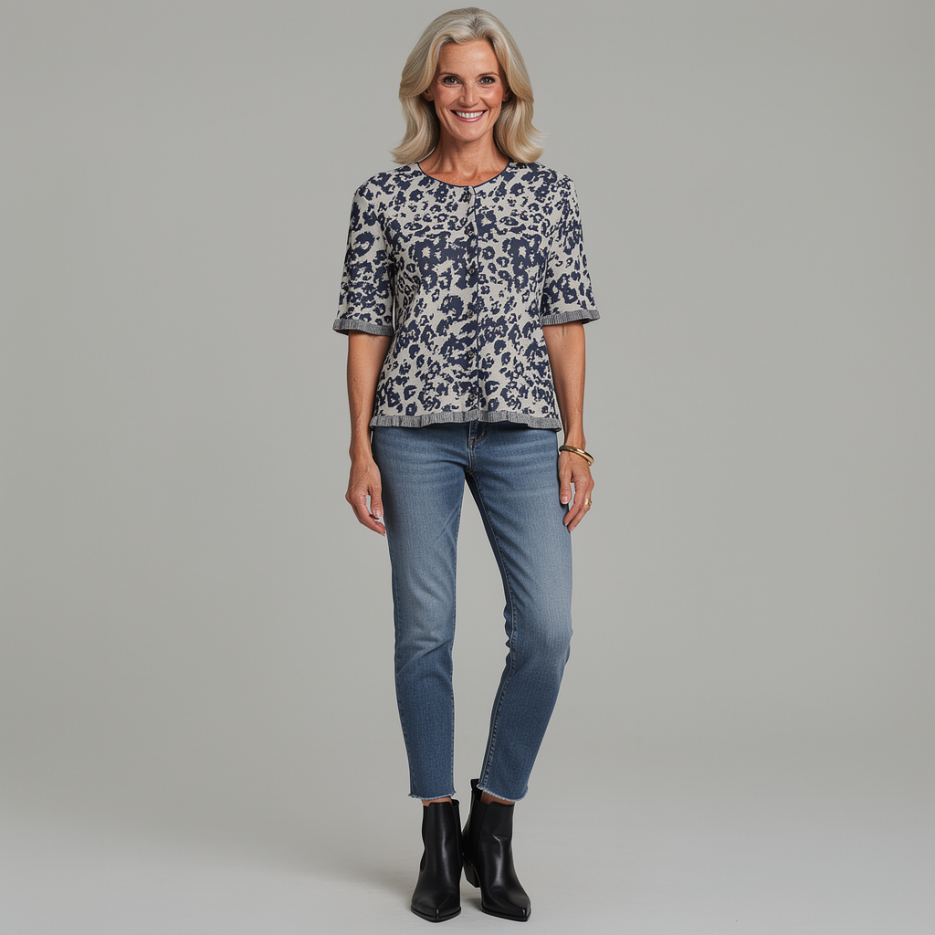 Marc Cain - Cardigan mit Leo-Jacquard
