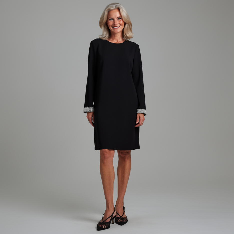 Rena Marx - Shiftkleid mit Perlenbesatz