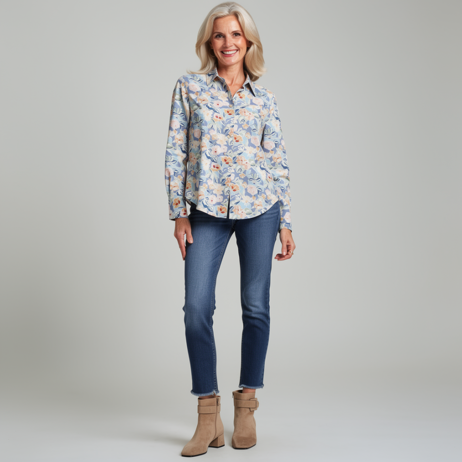 Rossana Diva - Hemdbluse mit Print