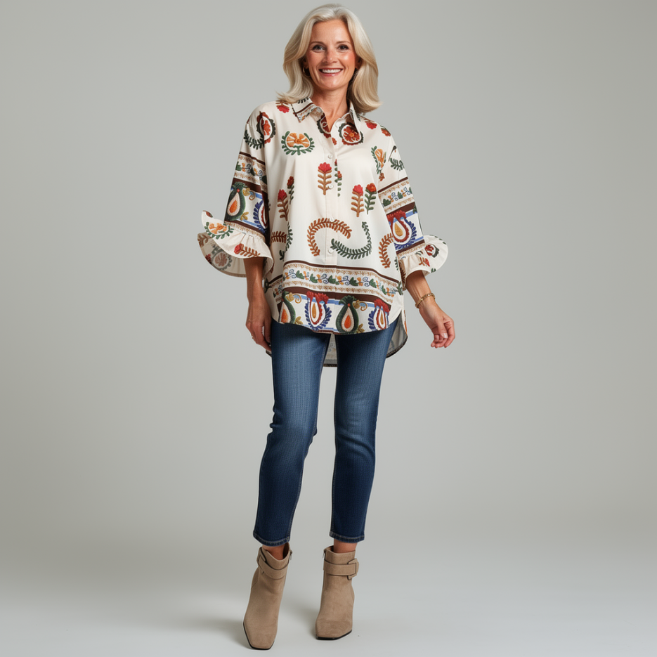 Nevada Love - Bluse mit Volantärmeln