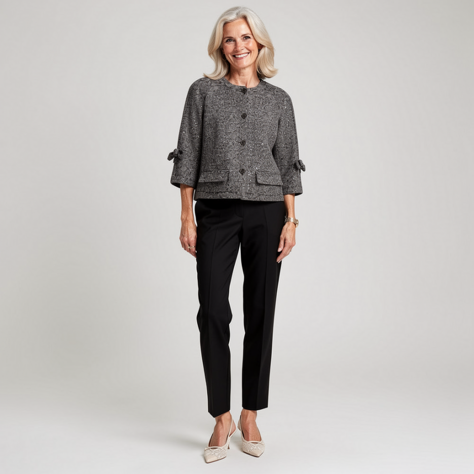 Luisa Cerano - Wolljacke mit Mini-Pailletten